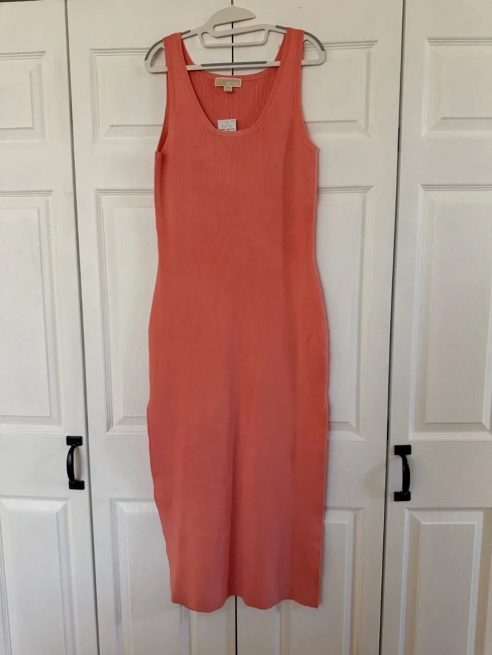 MICHAEL Michael Kors Desert Flower Ribbed Knit Midi Dress NWT Size L Bodycon